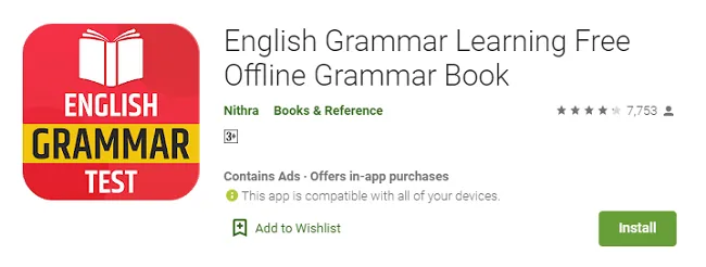 English Grammar Learning Free Offline Grammar Book